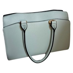 Large satchel bag shoulder bag light blue with light light green shade